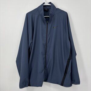 NIKE Dri-Fit Training Jacket Blue Men's Size XL Lightweight Full Zip Athletic
